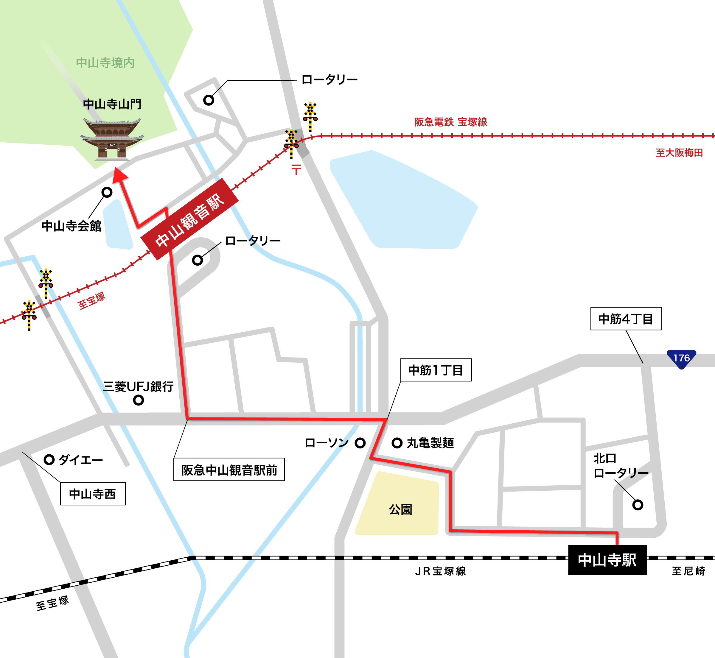 中山寺の地図